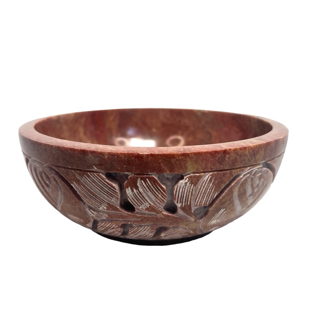 Vrinda Original Soapstone Smudge Bowl Hand Carved Steatite Made In India 5”